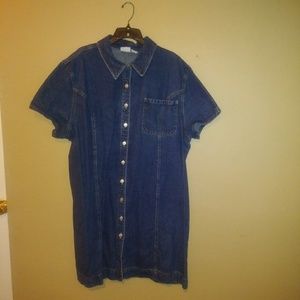 Button Down Denim Dress 26W
